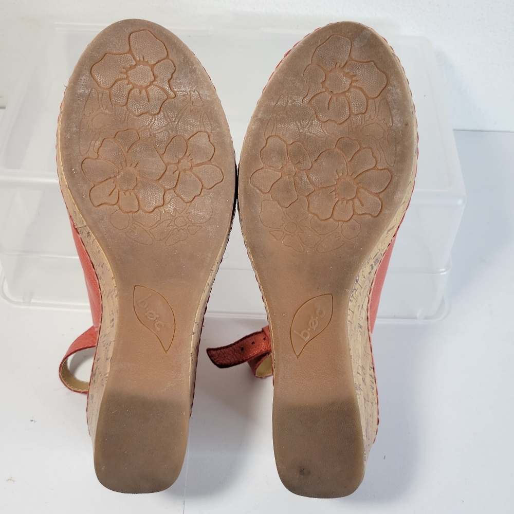 Womans B O C Born Concepts Pink Sling Back Peep toe Wedge sandals Size 9 - Picture 9 of 11